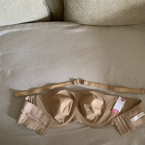 NEW Cacique unlined multi-way strapless bra 42DD